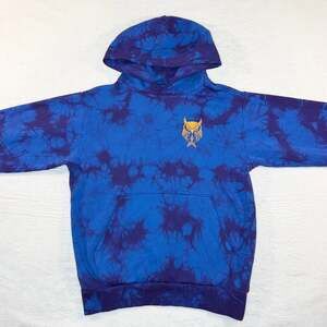 Jefree Star Fashion Blue/Purple tie-dye Night Owl heavyweight Hoodie